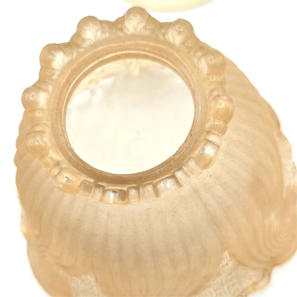 PartyLite Clairmont 10" Fairy Light Lamp Frosted‎ Candle Holder RARE Peach Satin - Picture 3 of 8